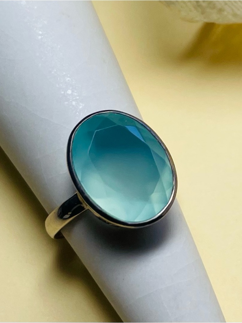 New! Chalcedony Cutout Ring